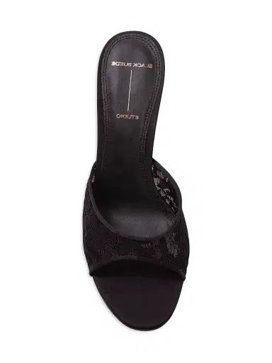 Black Suede Studio Women's Celeste 80MM Lace Mules - Black Lace - Size 7 | Thumbnail 3 Black Suede Studio Women's Celeste 80MM Lace Mules - Black Lace - Size 7 | Thumbnail 3