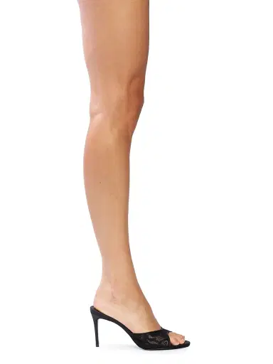Black Suede Studio Women's Celeste 80MM Lace Mules - Black Lace - Size 7 | Thumbnail 6 Black Suede Studio Women's Celeste 80MM Lace Mules - Black Lace - Size 7 | Thumbnail 6