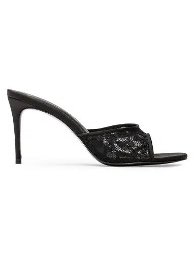 Black Suede Studio Women's Celeste 80MM Lace Mules - Black Lace - Size 7 | Thumbnail 1 Black Suede Studio Women's Celeste 80MM Lace Mules - Black Lace - Size 7 | Thumbnail 1