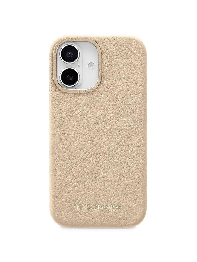 Maison de Sabre Leather Phone Case (iPhone 16) - Saharan Beige