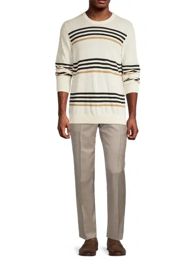 Saks Fifth Avenue Men's COLLECTION Wool Basic Pants - Light Brown | Thumbnail 2