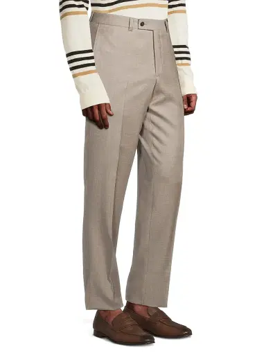 Saks Fifth Avenue Men's COLLECTION Wool Basic Pants - Light Brown | Thumbnail 4