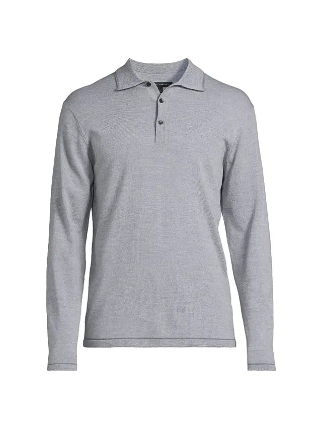Men's Roman Polo Sweater - Light Grey - Size XXL