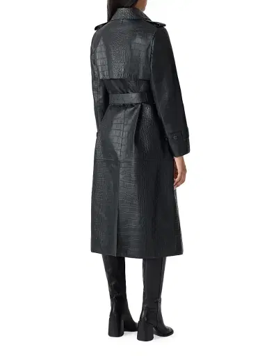 Mackage Women's Gael Croc-Embossed Leather Double-Breasted Trench Coat | Thumbnail 4 Mackage Women's Gael Croc-Embossed Leather Double-Breasted Trench Coat | Thumbnail 4
