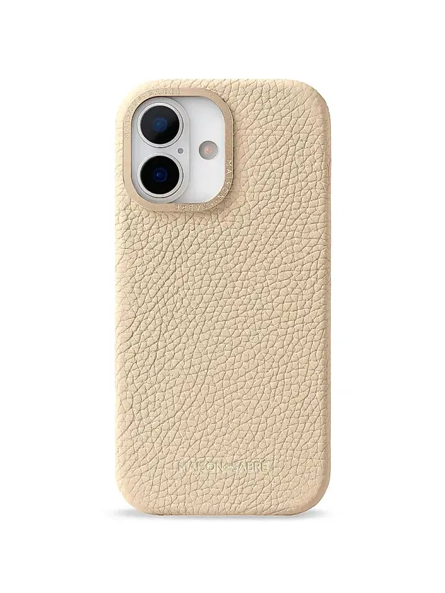Maison de Sabre Leather Phone Case (iPhone 17) - Saharan Nude