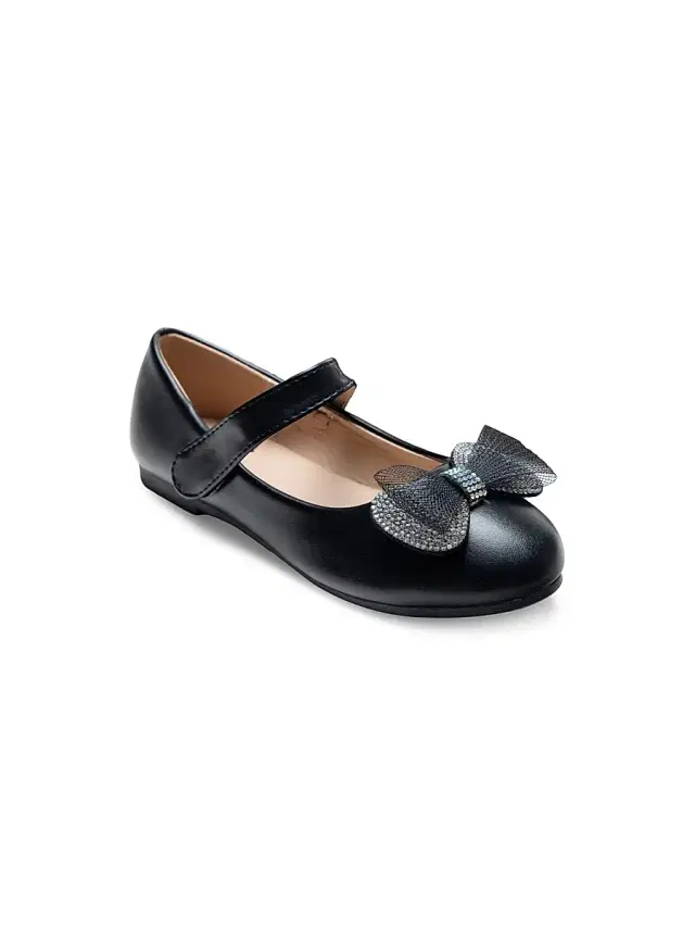 Little Girl's & Girl's Lydia Bow Flats - Black 4 (Child)