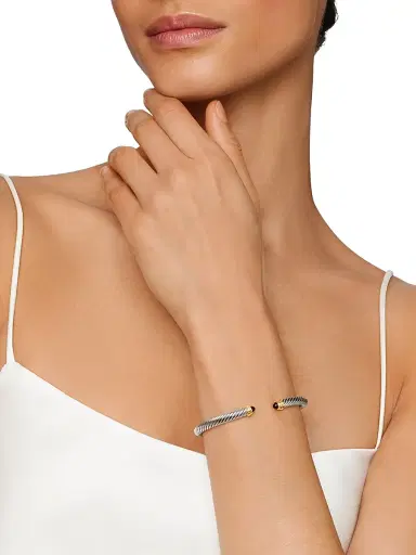 David Yurman Women's Classic Cable Bracelet in Sterling Silver - Black Onyx | Thumbnail 2