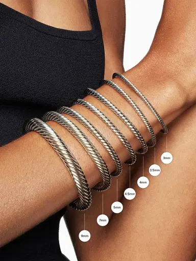 David Yurman Women's Classic Cable Bracelet in Sterling Silver - Black Onyx | Thumbnail 3