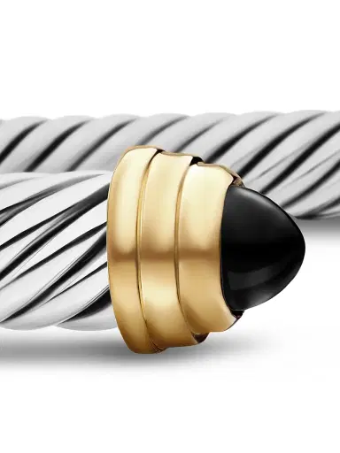 David Yurman Women's Classic Cable Bracelet in Sterling Silver - Black Onyx | Thumbnail 7