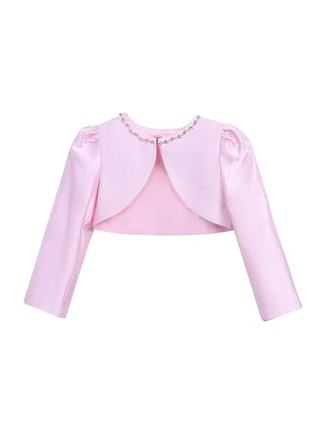 Tulleen Little Girl's & Girl's Cropped Satin Cardigan - Blush