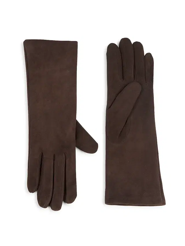 Saks Fifth Avenue Women's Cashmere-Lined Suede Gloves - Brown