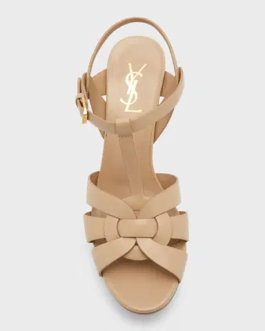 Saint Laurent Tribute Leather T-Strap Platform Sandals | Thumbnail 5 Saint Laurent Tribute Leather T-Strap Platform Sandals | Thumbnail 5
