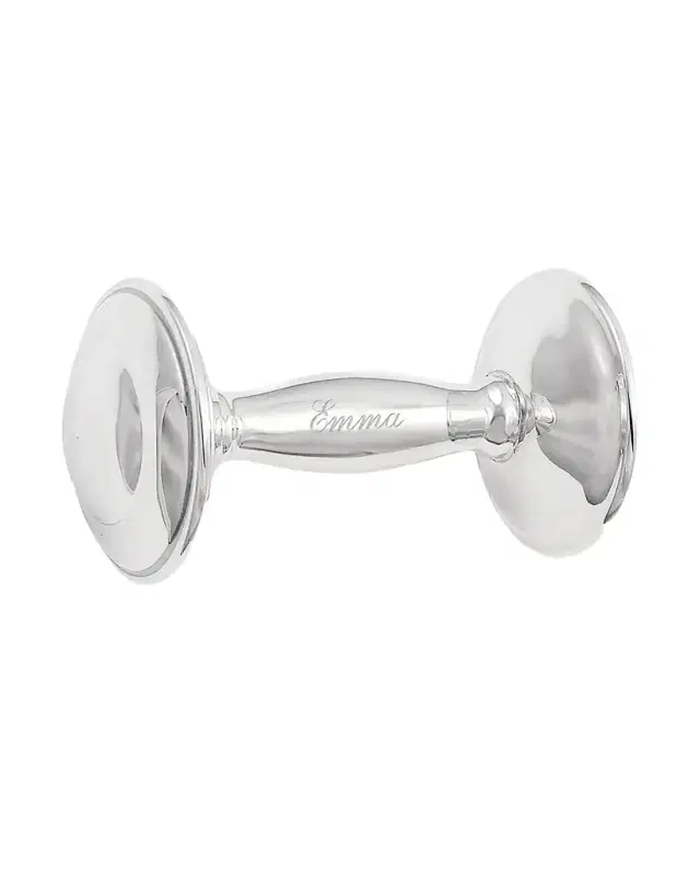 Cunill America Personalized Rattle Sterling Silver Barbell