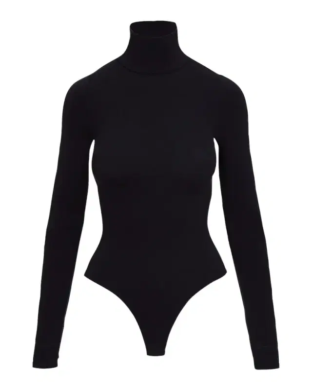 Matte Long-Sleeve Turtleneck Bodysuit
