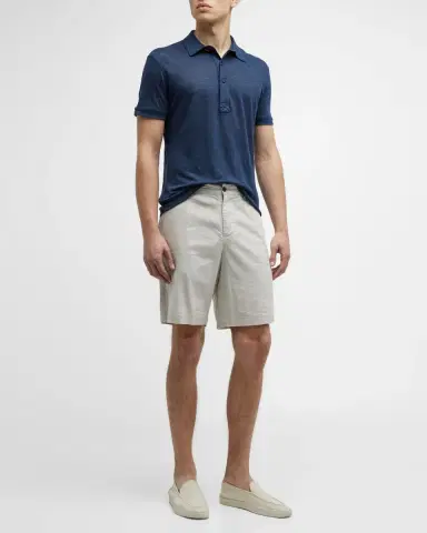 Orlebar Brown Men's Sebastian Linen Polo Shirt | Thumbnail 2