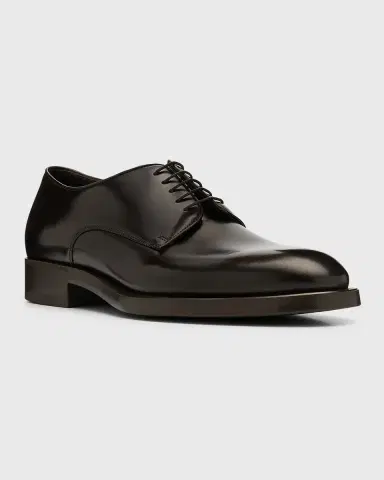 Giorgio Armani Men's Leather Derby Shoes | Thumbnail 3