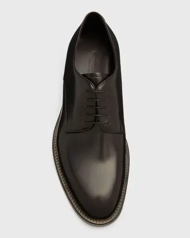 Giorgio Armani Men's Leather Derby Shoes | Thumbnail 5
