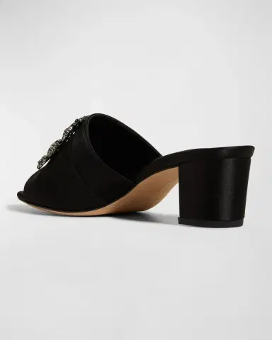 Manolo Blahnik Marta Crystal Buckle Silk Sandals | Thumbnail 6 Manolo Blahnik Marta Crystal Buckle Silk Sandals | Thumbnail 6