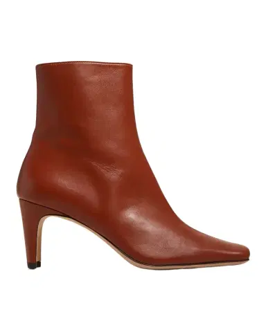 Staud Wally Leather Square-Toe Ankle Booties | Thumbnail 1