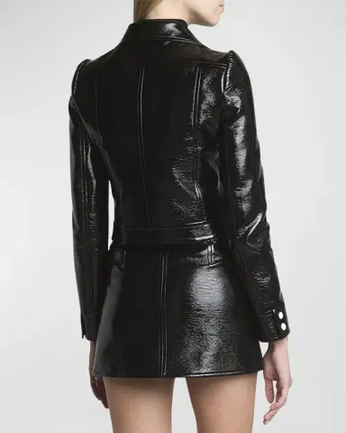 Courrèges Textured Vinyl Crop Jacket | Thumbnail 3 Courrèges Textured Vinyl Crop Jacket | Thumbnail 3