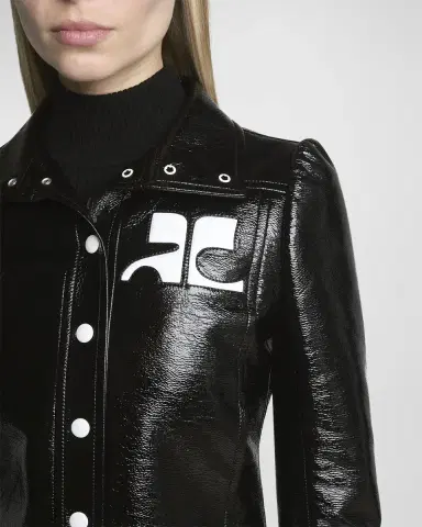 Courrèges Textured Vinyl Crop Jacket | Thumbnail 5 Courrèges Textured Vinyl Crop Jacket | Thumbnail 5