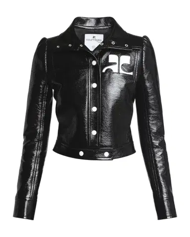 Courrèges Textured Vinyl Crop Jacket | Thumbnail 1 Courrèges Textured Vinyl Crop Jacket | Thumbnail 1