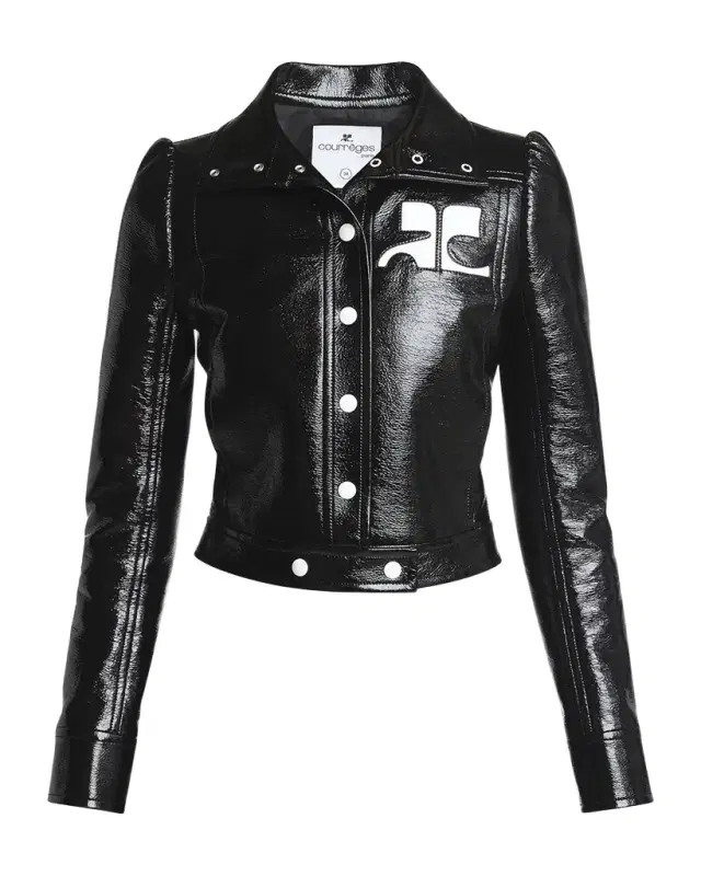 Courreges Textured Vinyl Crop Jacket