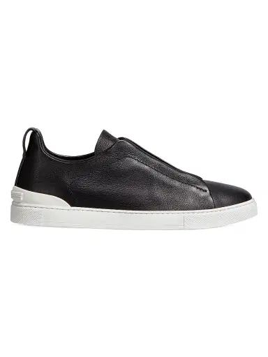 ZEGNA Men's Secondskin Triple Stitch Sneakers - Black | Thumbnail 1 ZEGNA Men's Secondskin Triple Stitch Sneakers - Black | Thumbnail 1