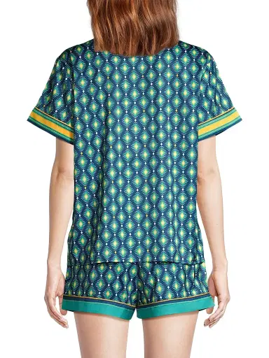 Averie Women's Sunset Ocean Dip Printed Shorts Pajama Set | Thumbnail 5 Averie Women's Sunset Ocean Dip Printed Shorts Pajama Set | Thumbnail 5