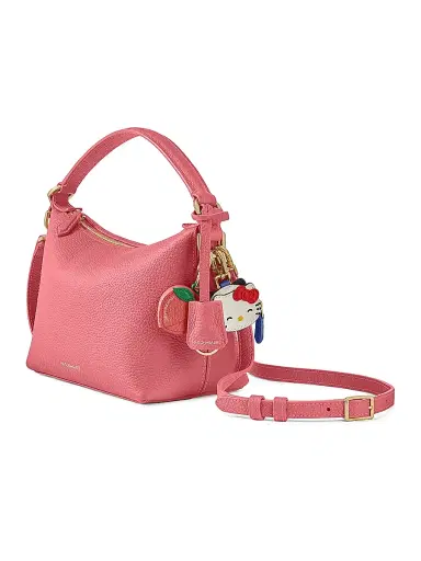 MAISON de SABRÉ Women's Small Leather Soft Hobo Bag - Candy Pink | Thumbnail 4