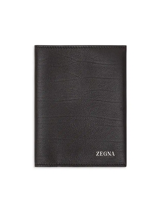Men's Secondskin Leather Passport Case - Dark Brown Men's Secondskin Leather Passport Case - Dark Brown