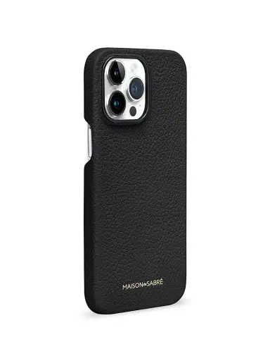 MAISON de SABRÉ Leather Phone Case (iPhone 14 Pro) - Black Caviar | Thumbnail 3