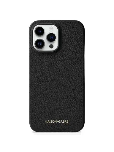 MAISON de SABRÉ Leather Phone Case (iPhone 14 Pro) - Black Caviar | Thumbnail 1