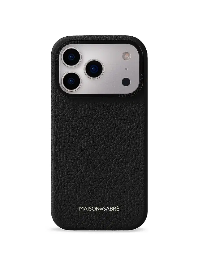 Maison de Sabre Leather Phone Case (iPhone 17 Pro Max) - Black Caviar