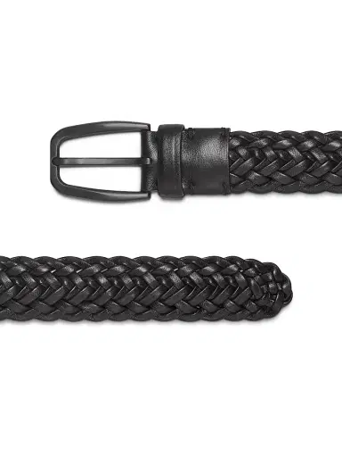 Zegna Men's Leather Braided Belt - Black | Thumbnail 2 Zegna Men's Leather Braided Belt - Black | Thumbnail 2