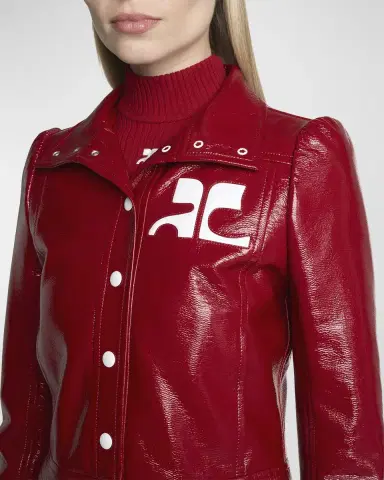 Courrèges Textured Vinyl Crop Jacket | Thumbnail 5 Courrèges Textured Vinyl Crop Jacket | Thumbnail 5