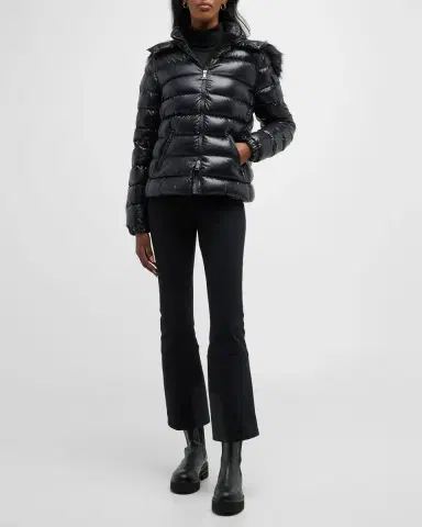Moncler Badyf Faux Fur-Trimmed Hooded Short Down Jacket | Thumbnail 2