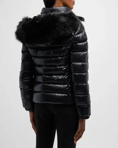 Moncler Badyf Faux Fur-Trimmed Hooded Short Down Jacket | Thumbnail 3
