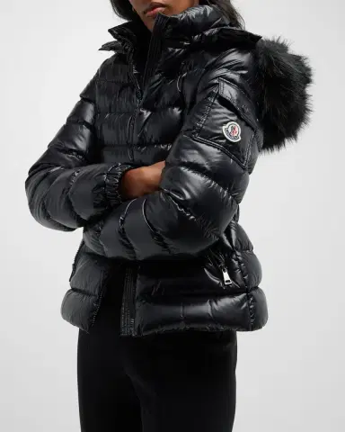 Moncler Badyf Faux Fur-Trimmed Hooded Short Down Jacket | Thumbnail 8