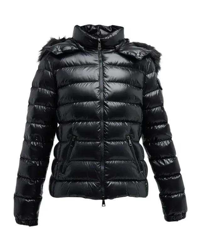 Moncler Badyf Faux Fur-Trimmed Hooded Short Down Jacket