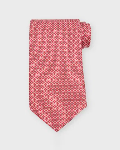 Ferragamo Men's Interlocking Gancini Silk Tie | Thumbnail 3