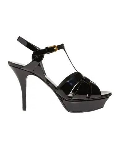 Saint Laurent Tribute Patent T-Strap Platform Sandals | Thumbnail 1 Saint Laurent Tribute Patent T-Strap Platform Sandals | Thumbnail 1