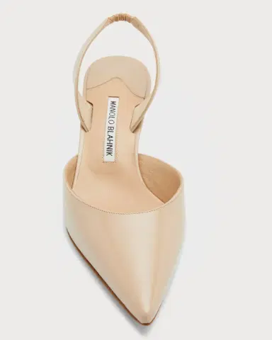 Manolo Blahnik Carolyne Kitten-Heel Halter Pumps | Thumbnail 5