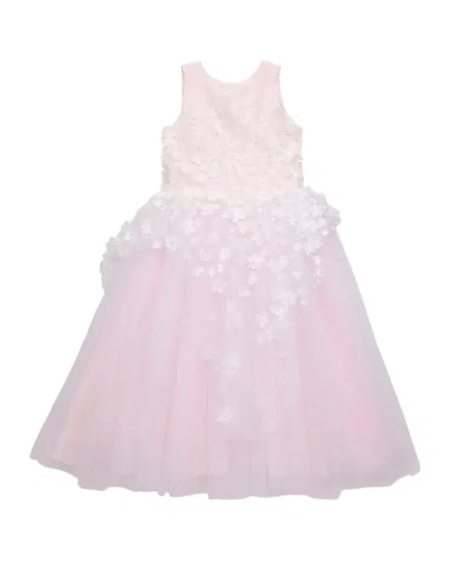 White Label by Zoe Girl 's Lauren D Flower Embellished Tulle Dress, Size 2-12