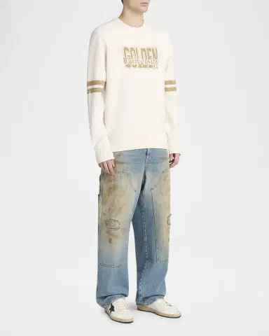 Golden Goose Men's Ball Star Distressed Leather Low-Top Sneakers | Thumbnail 3 Golden Goose Men's Ball Star Distressed Leather Low-Top Sneakers | Thumbnail 3