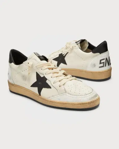 Golden Goose Men's Ball Star Distressed Leather Low-Top Sneakers | Thumbnail 7 Golden Goose Men's Ball Star Distressed Leather Low-Top Sneakers | Thumbnail 7