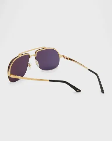 Cartier Men's Metal Double-Bridge Aviator Sunglasses | Thumbnail 2 Cartier Men's Metal Double-Bridge Aviator Sunglasses | Thumbnail 2