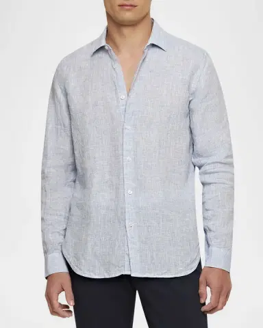 Orlebar Brown Men's Giles Linen Sport Shirt | Thumbnail 4