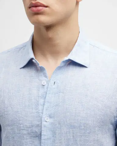 Orlebar Brown Men's Giles Linen Sport Shirt | Thumbnail 7