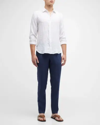 Orlebar Brown Men's Giles Linen Sport Shirt | Thumbnail 2